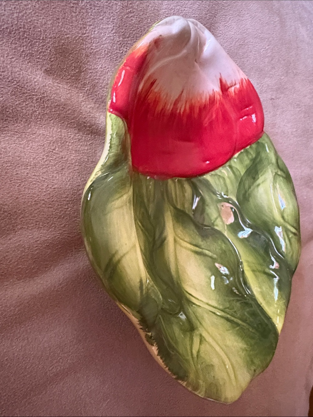 Judy Phipps Hand-Painted Ceramic Leaf Bowl